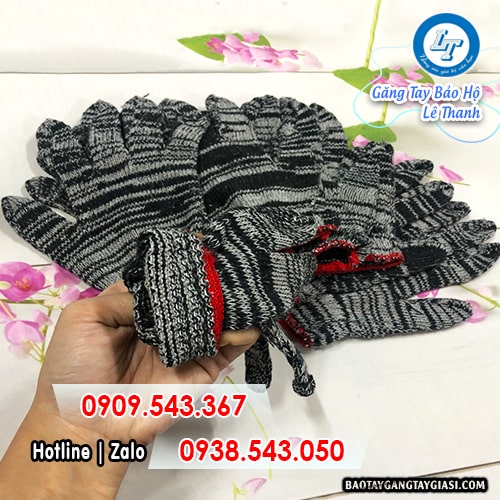 Găng tay len muối tiêu bo viền cổ tay chống tuột Găng tay len muối tiêu bo viền cổ tay chống tuột