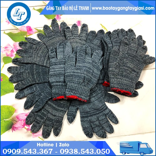 Găng tay len muối tiêu dày bền