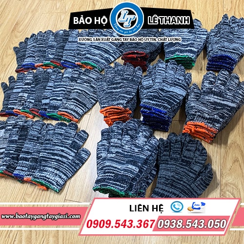 Găng tay len muối tiêu dày chắc bền bỉ Găng tay len muối tiêu dày chắc bền bỉ