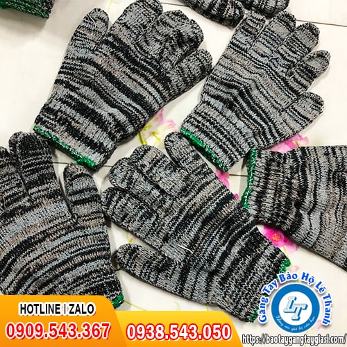 Găng tay len muối tiêu màu tối han chế dính bẩn Găng tay len muối tiêu màu tối han chế dính bẩn