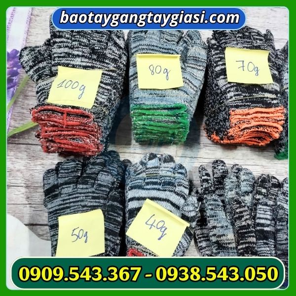 Găng tay len muối tiêu nhiều trọng lượng Găng tay len muối tiêu