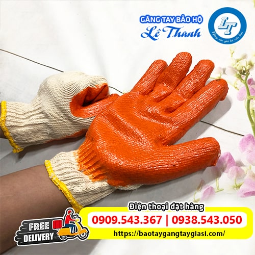Găng tay len nhúng nhựa độ bám tốt