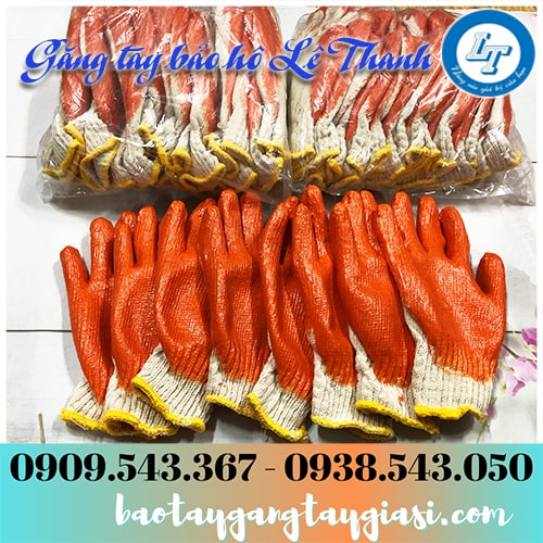 Găng tay len nhúng nhựa đóng gói 10 đôi bịch