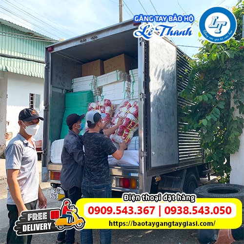 Găng tay len nhúng nhựa giao hàng tận nơi