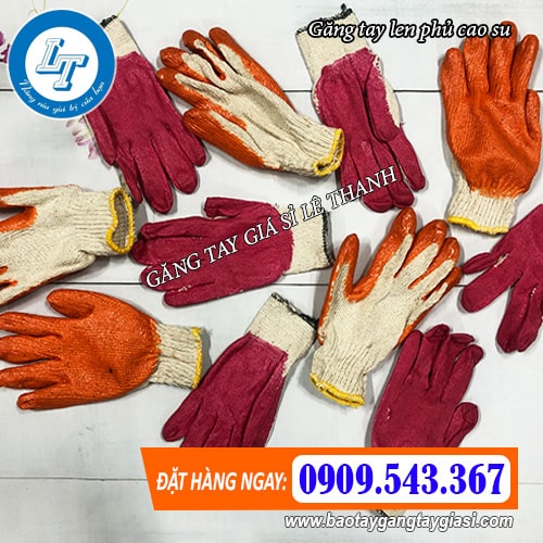 găng tay len phủ cao su 2 màu cam đỏ đẹp mắt găng tay len phủ cao su 2 màu cam đỏ đẹp mắt