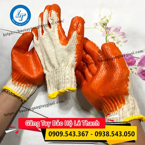 Găng tay len phủ cao su an toàn không gây dị ứng