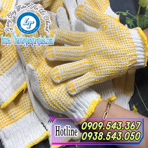 Găng tay len phủ hạt nhựa co giãn chống trượt Găng tay len phủ hạt nhựa co giãn chống trượt