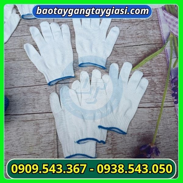 Găng tay len poly trắng 40g giao hàng nhanh chóng Găng tay len poly trắng 40g