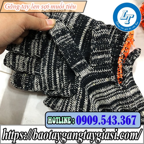 Găng tay len sợi muối tiêu