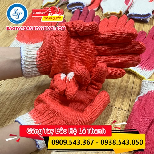Găng tay len sơn đỏ chống hóa chất tốt Găng tay len sơn đỏ chống hóa chất tốt