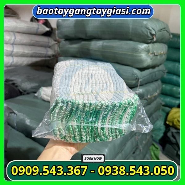 Găn tay len cotton trắng Găn tay len cotton trắng