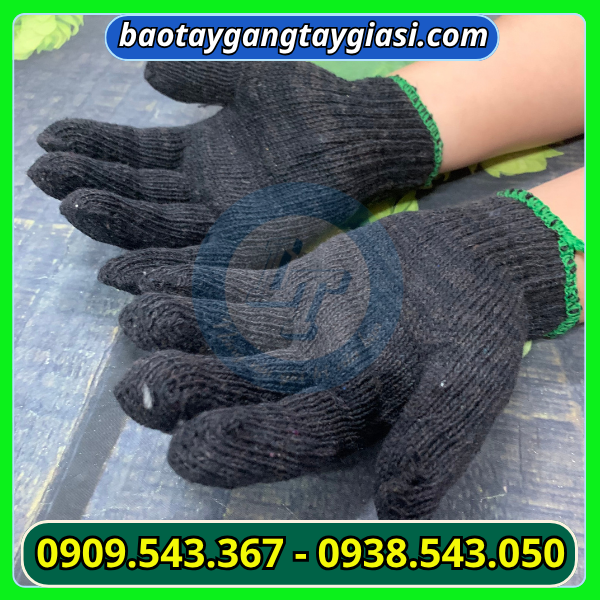 Găng tay len xám đen 50g đeo vừa tay Găng tay len xám đen 50g