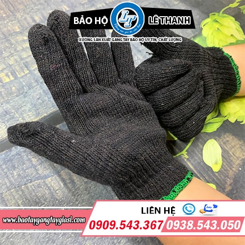 Găng tay len xám đen 50g co giãn thấm hút tốt Găng tay len xám đen 50g co giãn thấm hút tốt