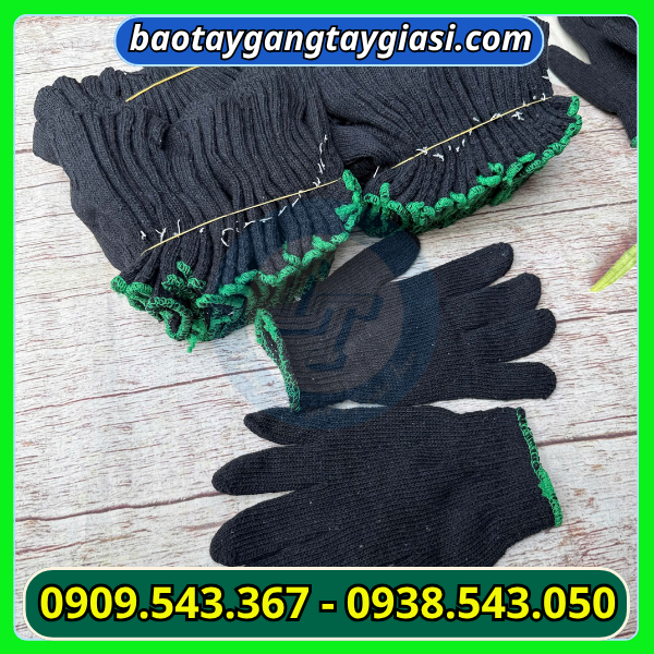 Găng tay len xám đen 50g kiện 10 đôi Găng tay len xám đen 50g