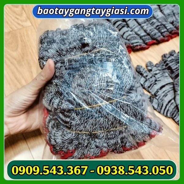 Găng tay len muối tiêu bịch 10 đôi Găng tay len muối tiêu