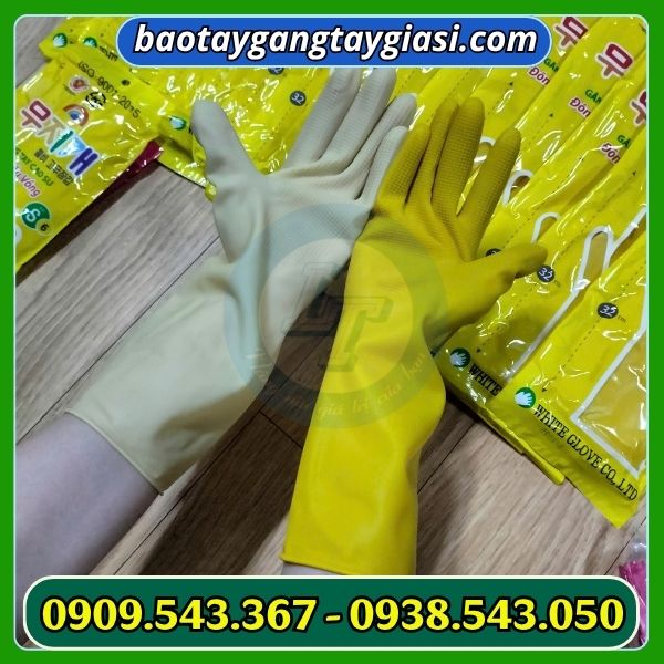 Găng tay cao su đông cầu vồng combi đeo vừa tay Găng tay cao su đông cầu vồng combi