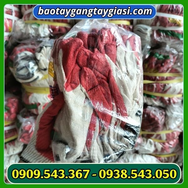 Găng tay nhúng nhựa đỏ bịch 10 đôi Găng tay nhúng nhựa đỏ giá sỉ