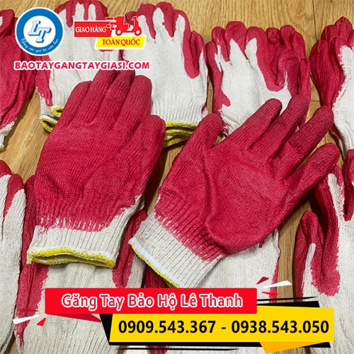 Găng tay nhúng nhựa đỏ 60g Găng tay nhúng nhựa đỏ 60g