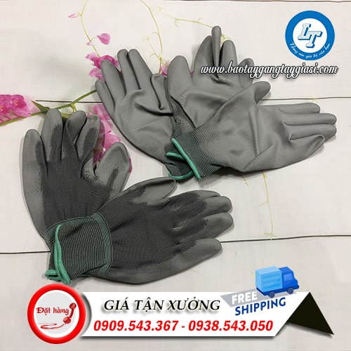 Găng tay phủ bàn PU thoáng máy chống trơn trượt Găng tay phủ bàn PU thoáng máy chống trơn trượt