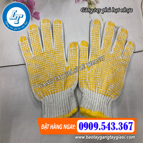 Găng tay phủ hạt nhựa 70g Găng tay phủ hạt nhựa 70g