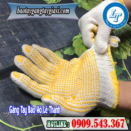 Găng tay phủ hạt nhựa giá rẻ