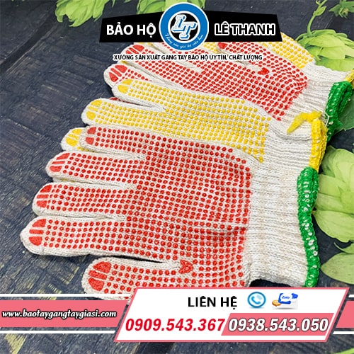 Găng tay phủ hạt nhựa giá xưởng sỉ rẻ Găng tay phủ hạt nhựa giá xưởng sỉ rẻ