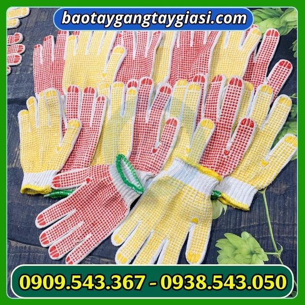 Găng tay phủ hạt nhựa