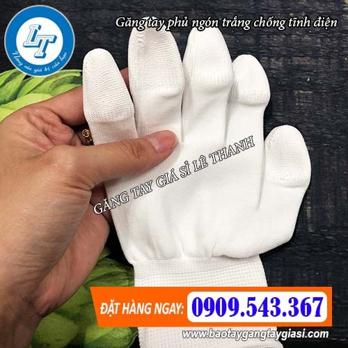 găng tay phủ ngón trắng có lớp pu đầu ngón tăng độ bám găng tay phủ ngón trắng có lớp pu đầu ngón tăng độ bám