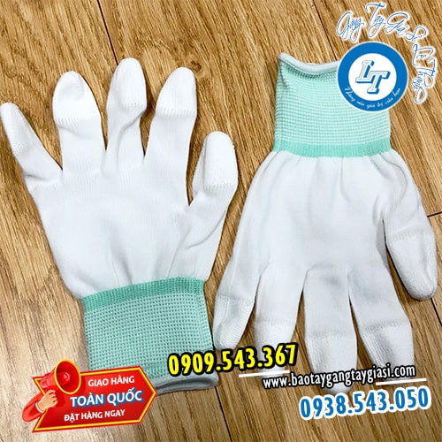 Găng tay phủ PU đầu ngón dày dặn chống tĩnh điện Găng tay phủ PU đầu ngón dày dặn chống tĩnh điện