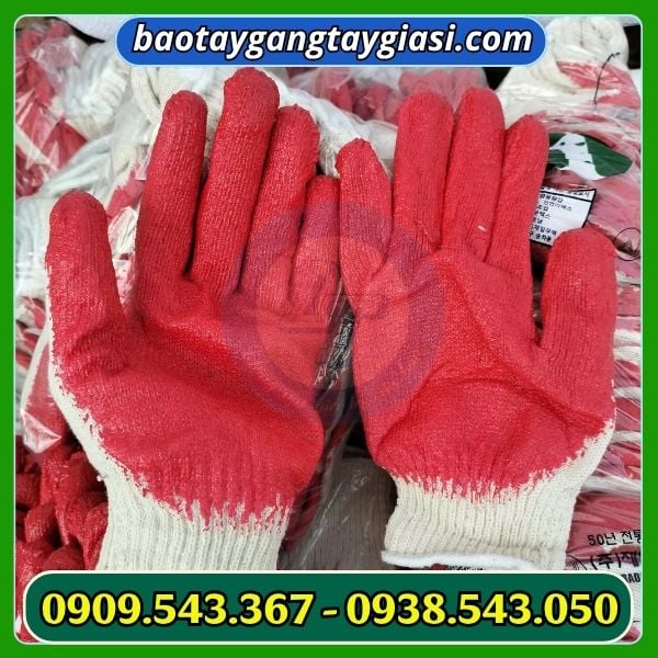 Găng tay len phủ sơn đỏ giá tốt Găng tay len phủ sơn đỏ giá tốt