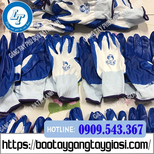 Găng tay phủ sơn natri xanh Găng tay phủ sơn natri xanh