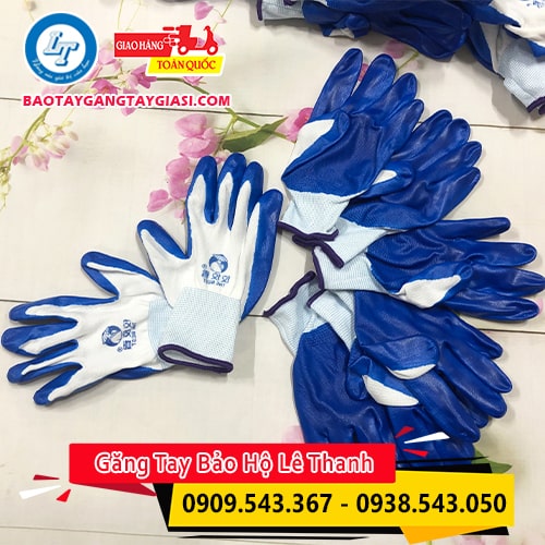 Găng tay phủ sơn xanh chống cắt chống rung chịu dầu Găng tay phủ sơn xanh chống cắt chống rung chịu dầu