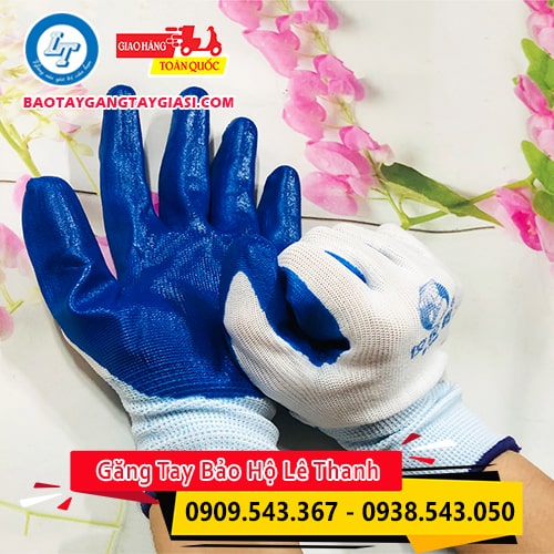 Găng tay phủ sơn xanh co giãn siêu linh hoạt