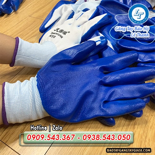 Găng tay phủ sơn xanh giá sỉ tận gốc Găng tay phủ sơn xanh giá sỉ tận gốc