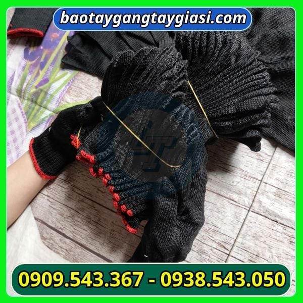 Găng tay poly 50g bó 10 đôi Găng tay poly 50g