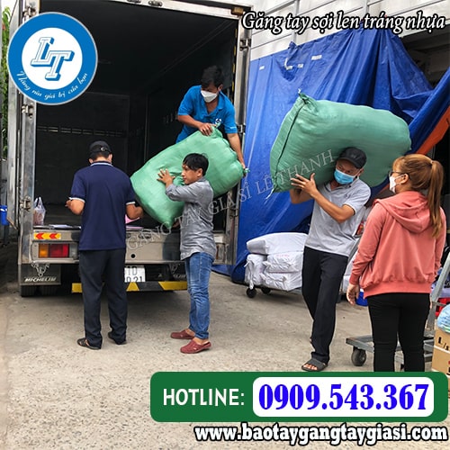 Găng tay sợi len tráng nhựa giá rẻ cho đại lý