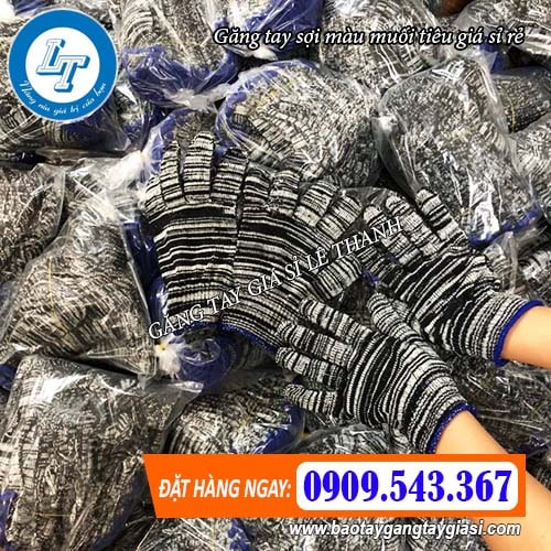 găng tay sợi màu muối tiêu rẻ sẵn kho số lượng lớn găng tay sợi màu muối tiêu rẻ sẵn kho số lượng lớn