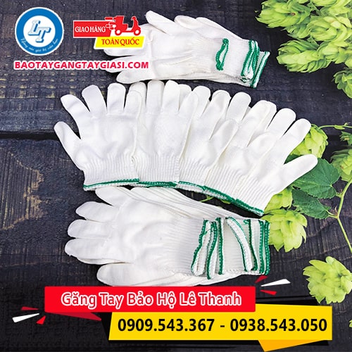 Găng tay sợi poly chống bụi chống cắt chống trầy xước