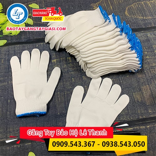 Găng tay sợi poly dày dặn êm tay