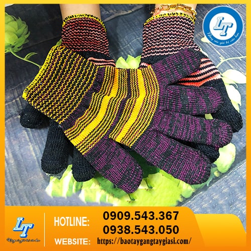 Găng tay sợi poly thời trang viền cổ tay đẹp mắt