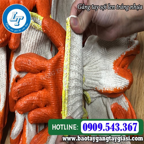 Găng tay sợi tráng nhựa