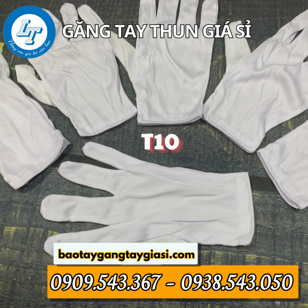 Găng tay vải thun trắng T10 Găng tay vải thun trắng T10