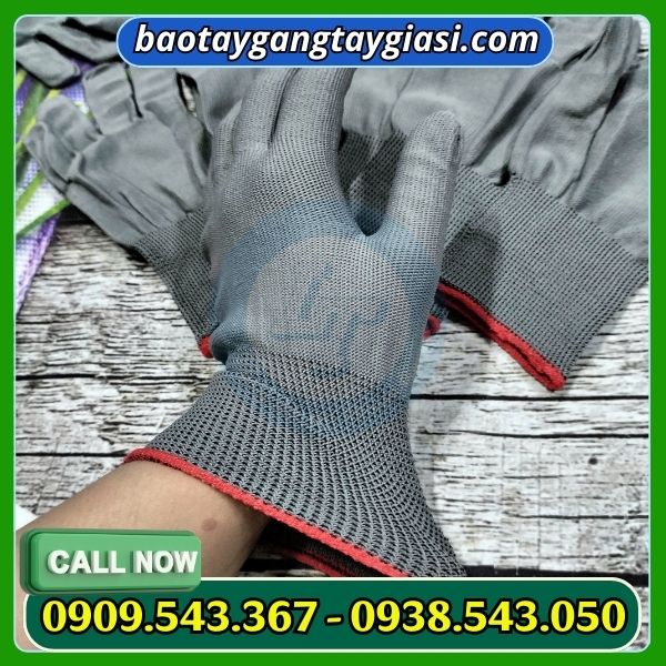 Găng tay vải thun màu xám