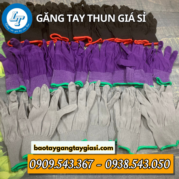 Găng tay vải thun mỏng nhiều màu Găng tay vải thun mỏng nhiều màu