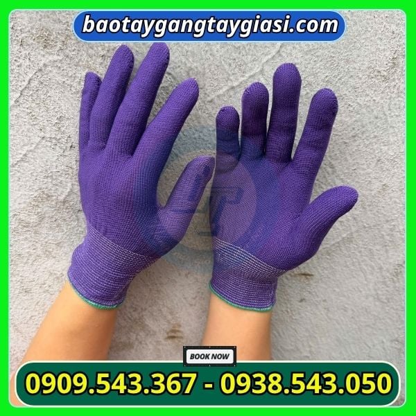 Găng tay thun mỏng màu tím đeo ôm tay Găng tay thun mỏng màu tím