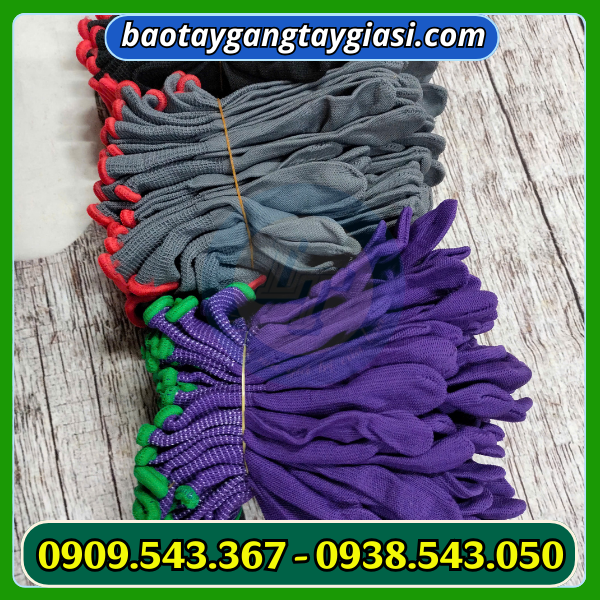 Găng tay thun mỏng nhiều màu bó 10 đôi Găng tay thun mỏng nhiều màu