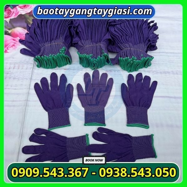 Găng tay thun mỏng màu tím