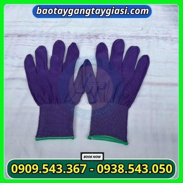 Găng tay thun mỏng màu tím co giãn tốt Găng tay thun mỏng màu tím