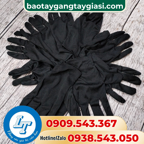 Găng tay thun T10 màu đen Găng tay thun T10 màu đen