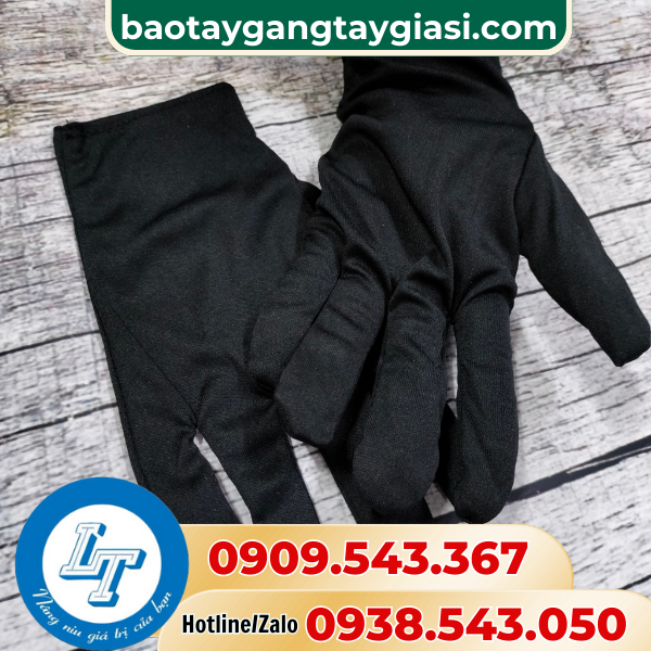 Găng tay thun T10 màu đen Găng tay thun T10